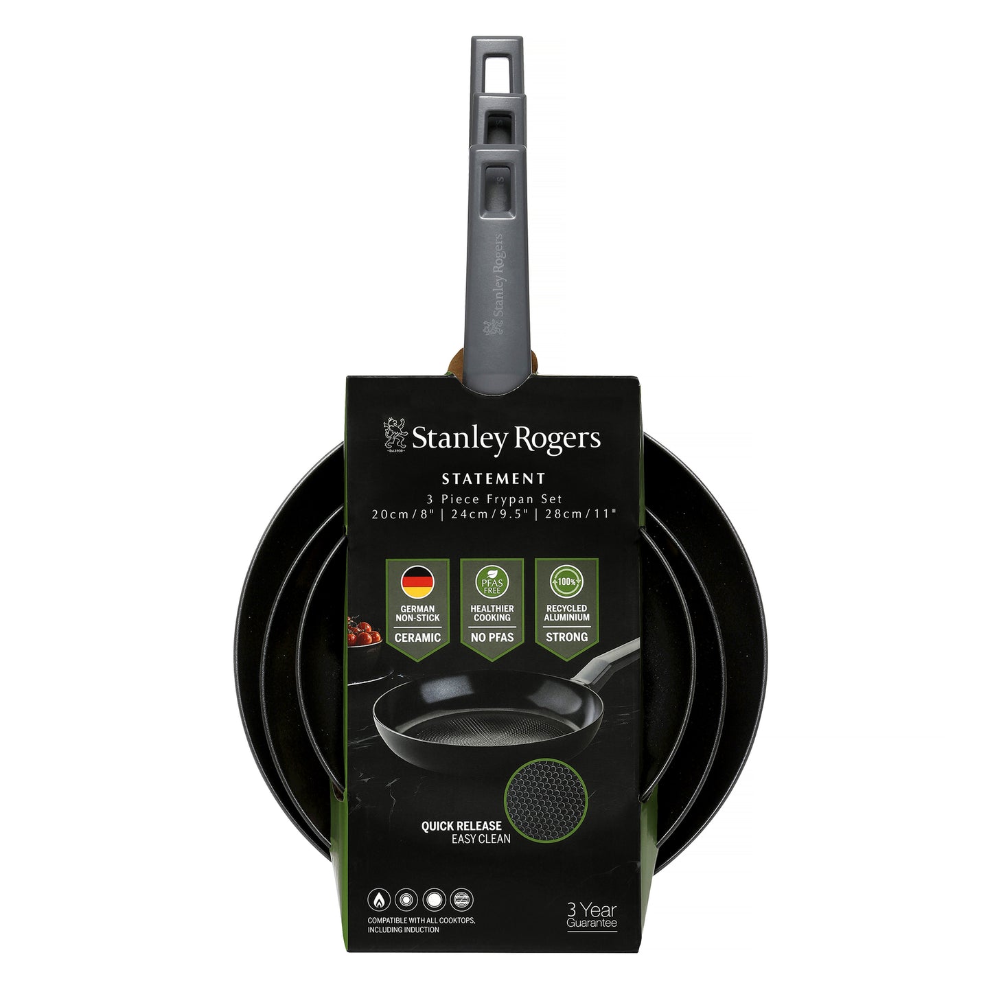 New Statement 3Pc Frypan Set- 20/24/28Cm