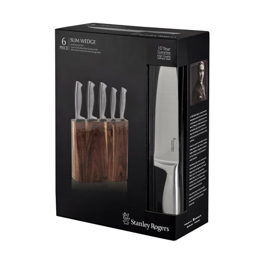 Slim Wedge Knife Block Set 6-Piece