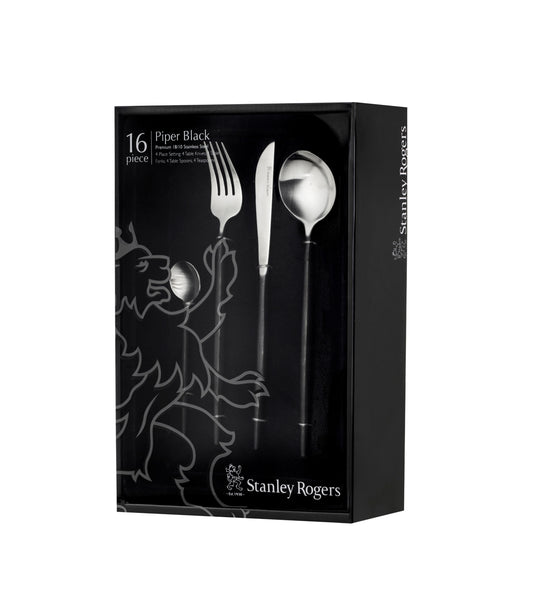 Stanley Rogers Piper Black 16-Piece Cutlery Set