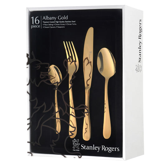 Stanley Rogers New Albany Champagne Gold 16-Piece Cutlery Set
