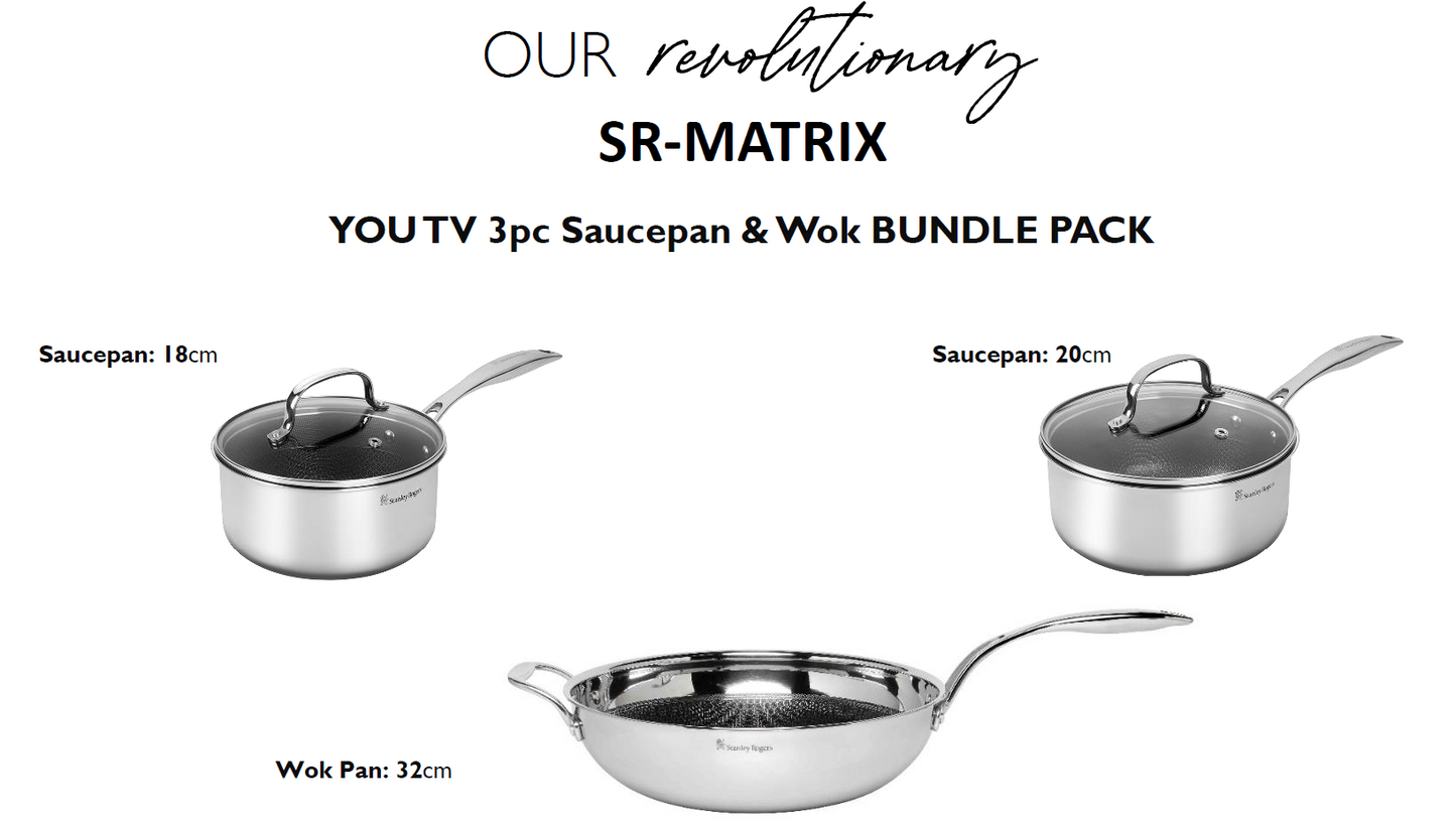 Stanley Rogers - YOUTV 3pc Saucepan & Wok BUNDLE PACK